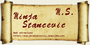 Minja Stančević vizit kartica